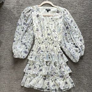 Express floral tiered mini dress